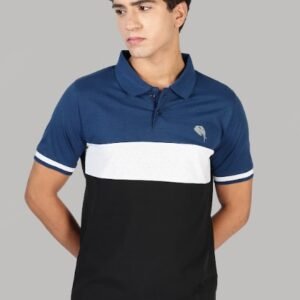 PR3 SS 005 || BLUE BLACK||100% Cotton Polo T-Shirt