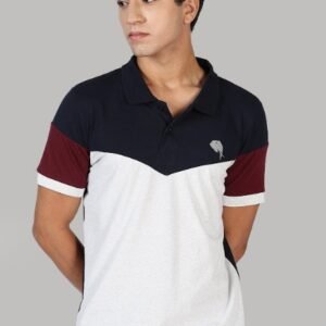 PR3 SS 005 || NAVY MAROON||100% Cotton Polo T-Shirt