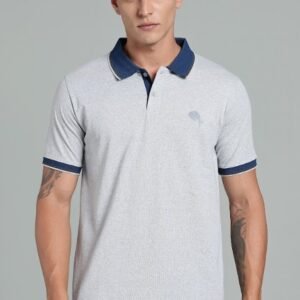PR3 SS 004 || GREY||100% Cotton Polo T-Shirt