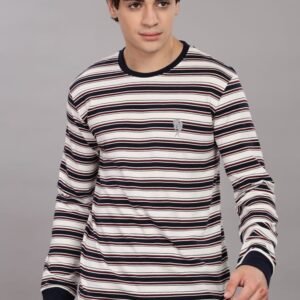 FS010 ||Hoops Brown || Full Sleeve Round Neck T-Shirt