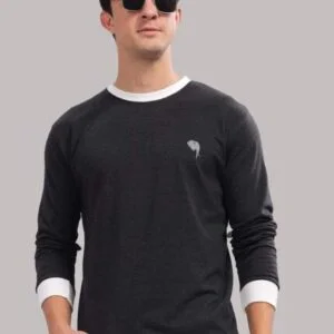 RFS006 || Black || Round Neck Full Sleeve T-Shirt