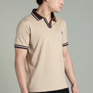 PR3 SS 006 || BEIGE ||100% Cotton Polo T-Shirt