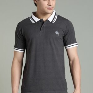 PR3 SS 006 || Charcoal ||100% Cotton Polo T-Shirt
