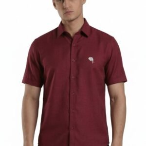 TS001 ||MAROON||Half Sleeve Shirts || 100% Cotton